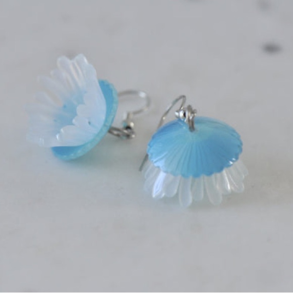 Elegant Blue and White jellyfish 🪼 Earrings